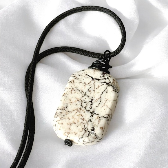 5 For $25💫Marbled Magnesite Stone Slab Pendant Necklace - Picture 4 of 5